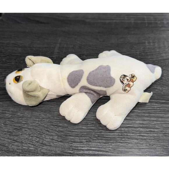 Vintage Tonka Pound‎ Puppy Cream White With Grey Dots Plush Stuffed Animal - Picture 2 of 7